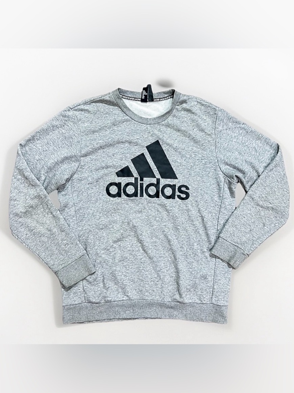 Adidas Women’s Large Gray Logo Crewneck Casual Long Sleeve Sweatshirt